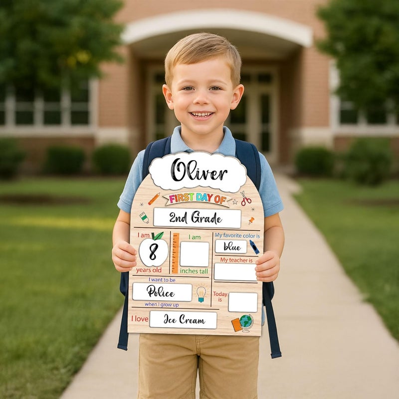 Musemory First Day Last Day of School Board Sign for Kids, First Day of Daycare Sign, Back To School Board Sign, Forst Day of School Sign, First Day of School Board - Back to School Kids Supplies Preschool - Image 3